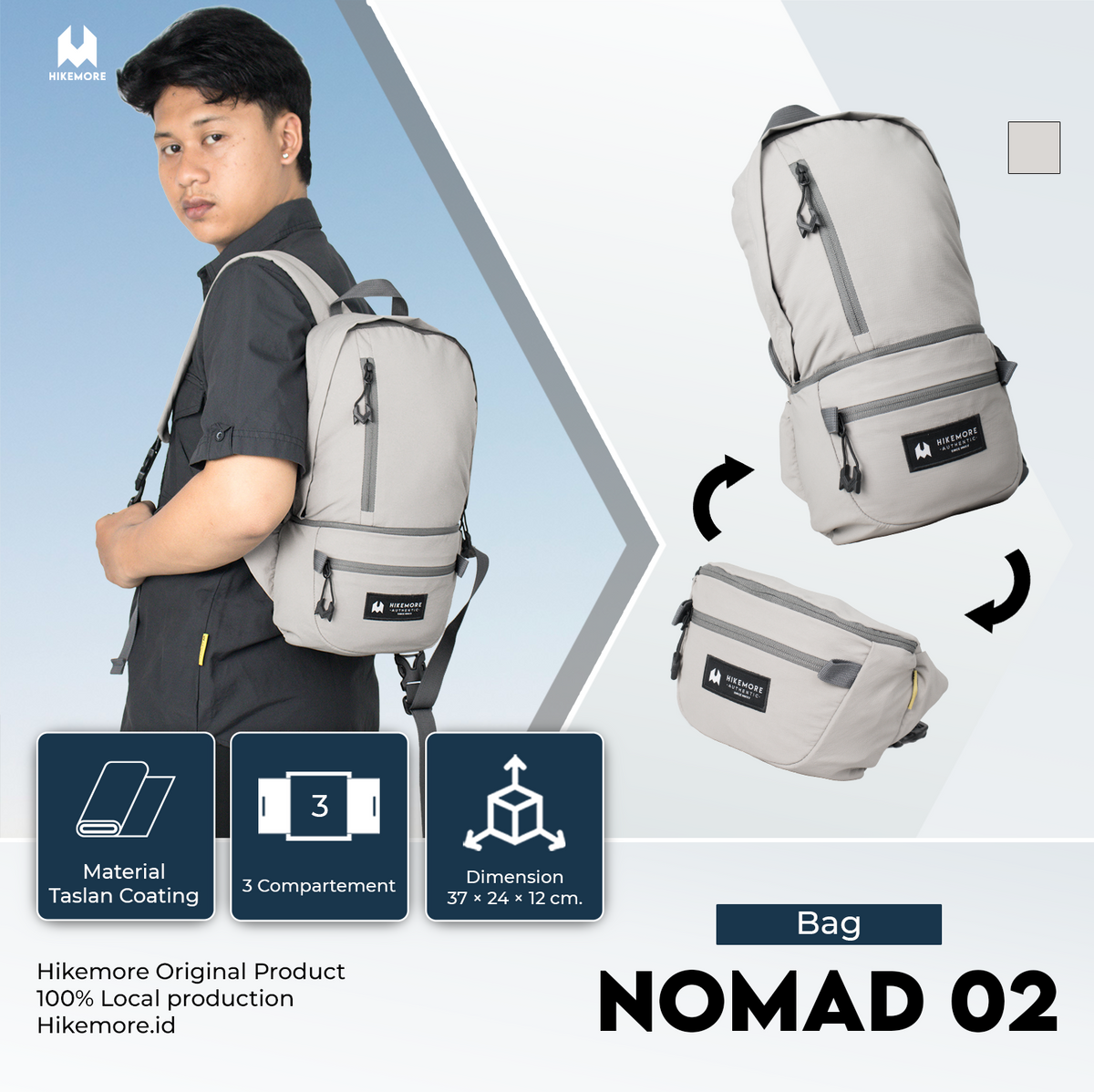 Hikemore Nomad 02 Daypack Waist Bag 2in1