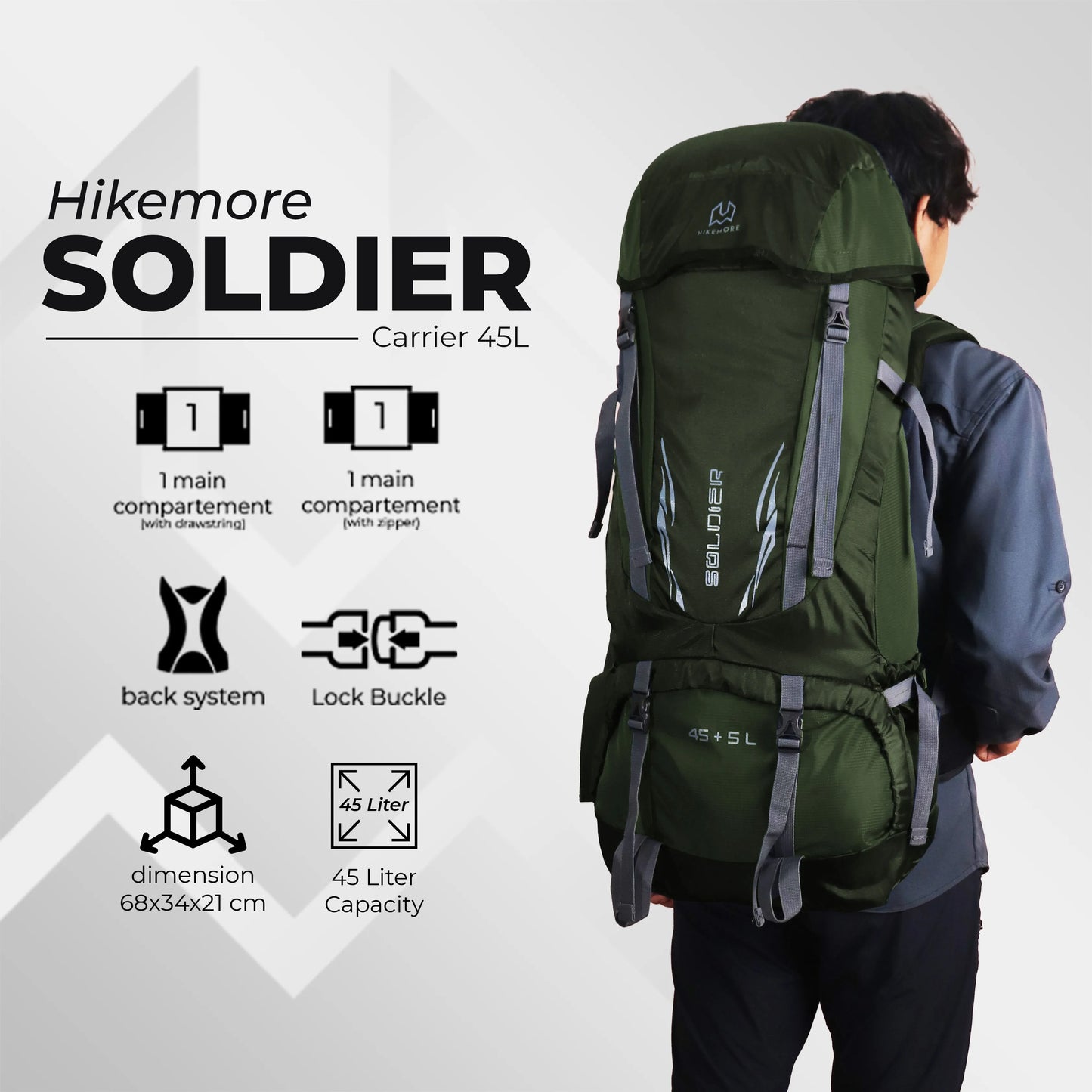 Hikemore Soldier Carrier 45L & 65L