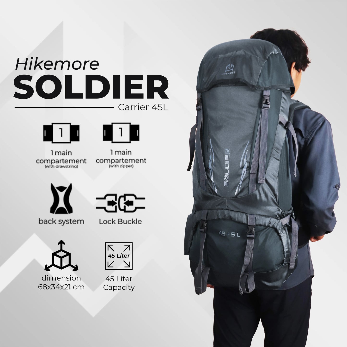 Hikemore Soldier Carrier 45L & 65L